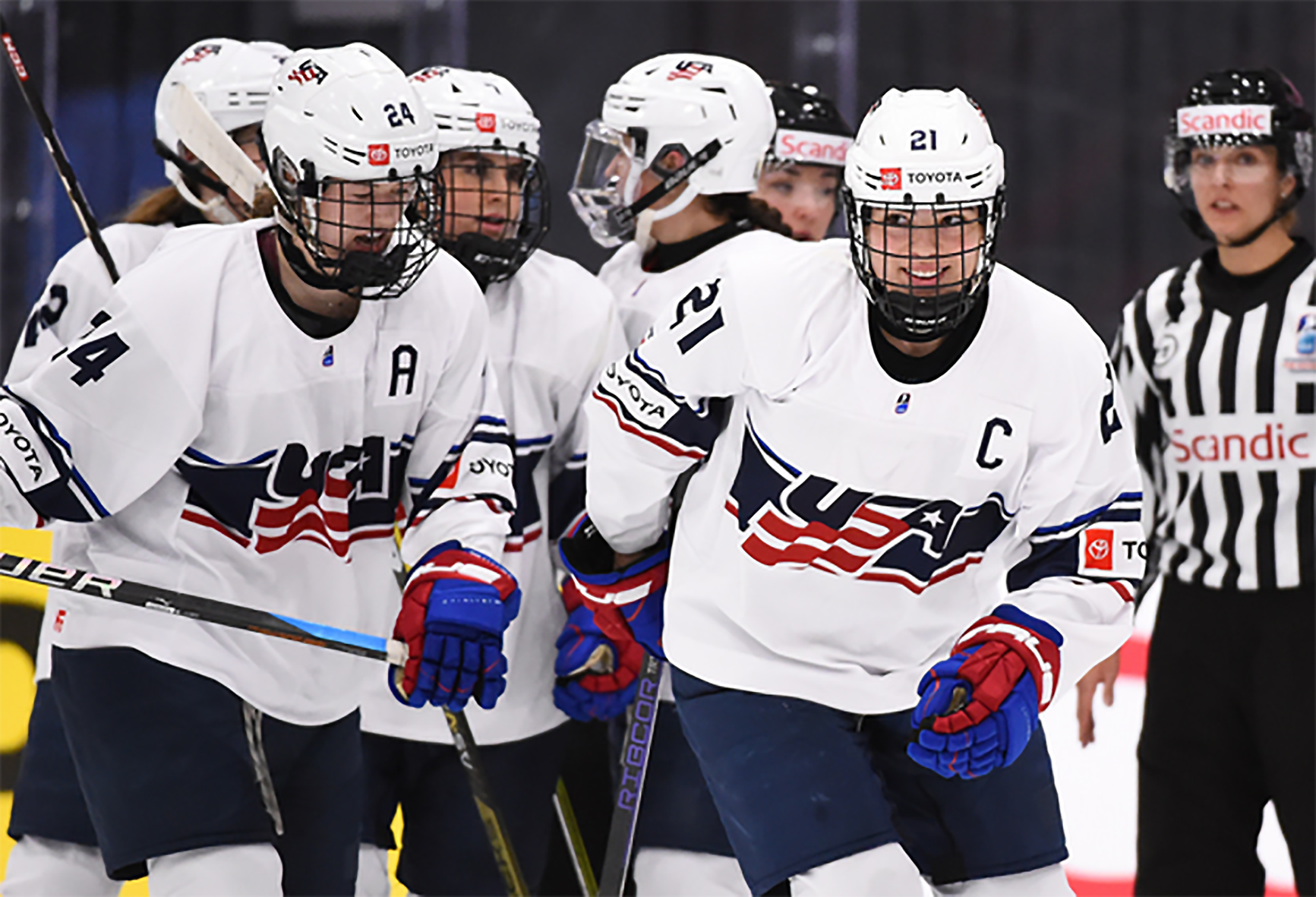 Joy Dunne, who trains with Elite Hockey School in East Alton, busy in  Sweden with US team