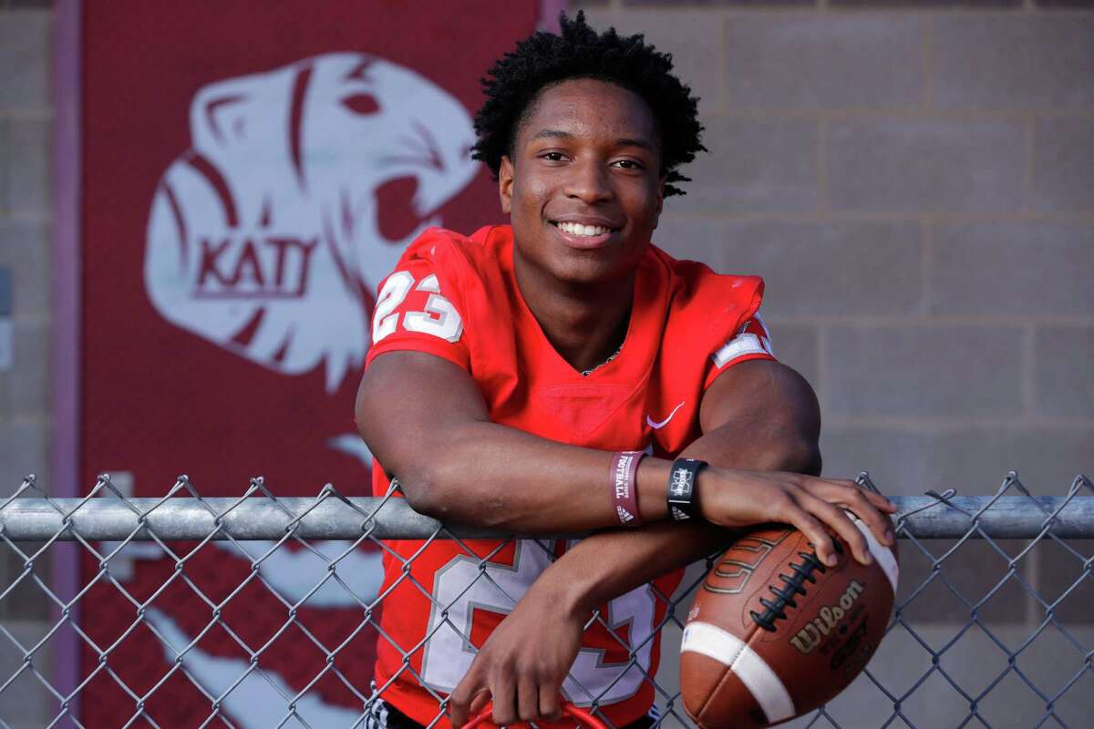 All-Greater Houston offensive player of the year, Katy senior running back Seth Davis, at the school field Tuesday, Jan. 10, 2023 in Katy, TX.