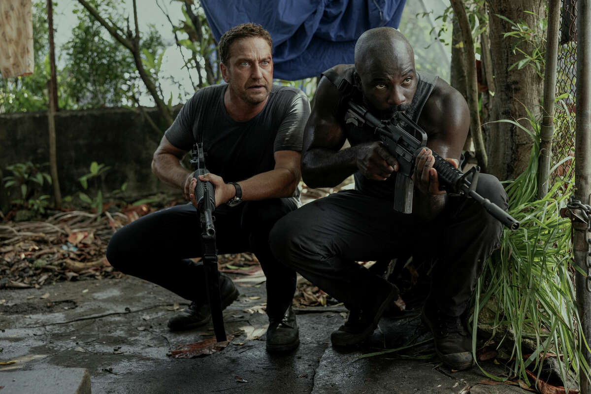 Gerard Butler and Mike Colter in Plane