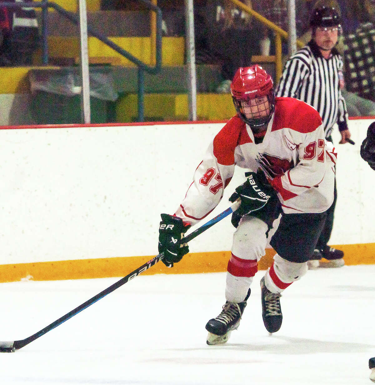 Colton Thompson of Alton scored a pair of goals in his team's 4-3 win over Vianney Thursday night in East Alton.
