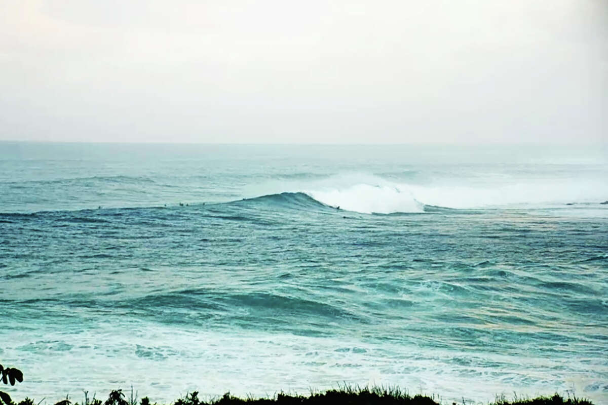 Waves at Waimea Bay clocking in around 20 to 25 feet at 6:45 a.m. on Oahu, Hawaii, on Jan. 11, 2023.