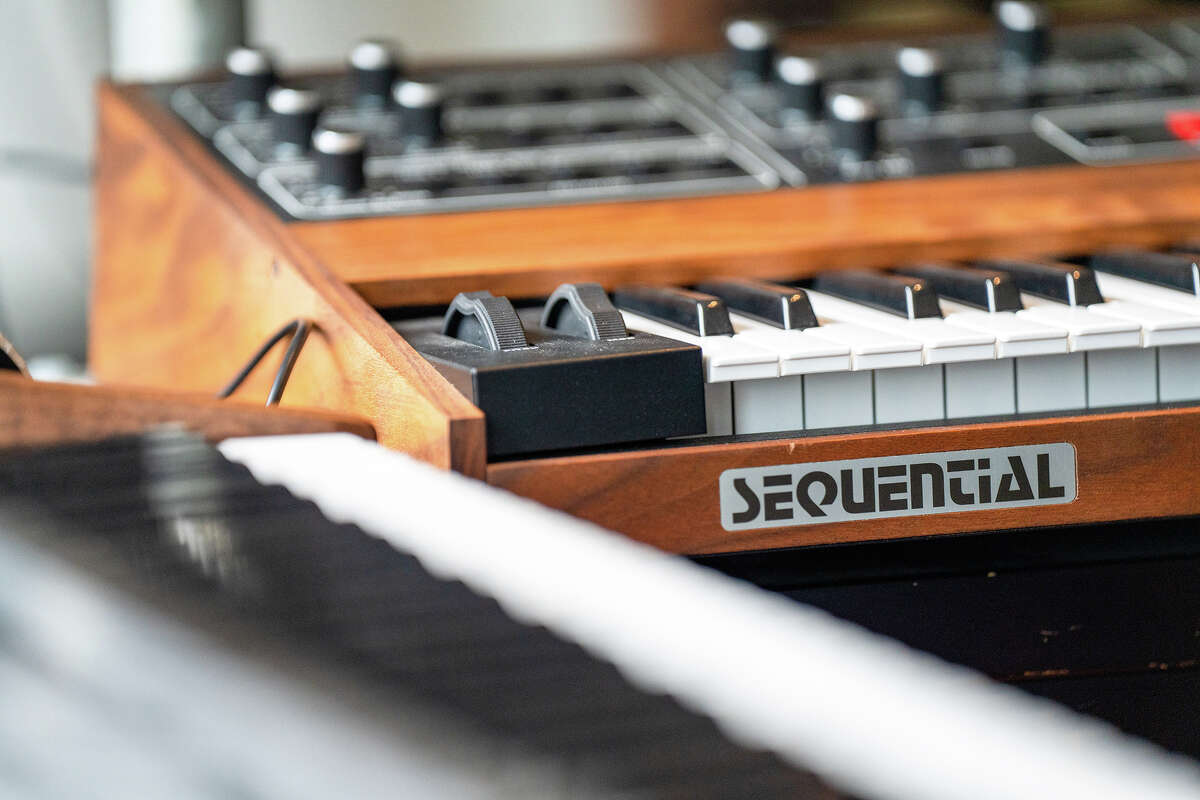 An assortment of keyboards and synthesizers inside Sequential's North Beach offices and studio in San Francisco on January 6, 2022.