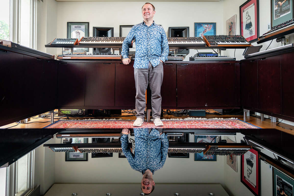 Sequential CEO David Gibbons poses for a photo at the studio on North Beach in San Francisco on January 6, 2022.