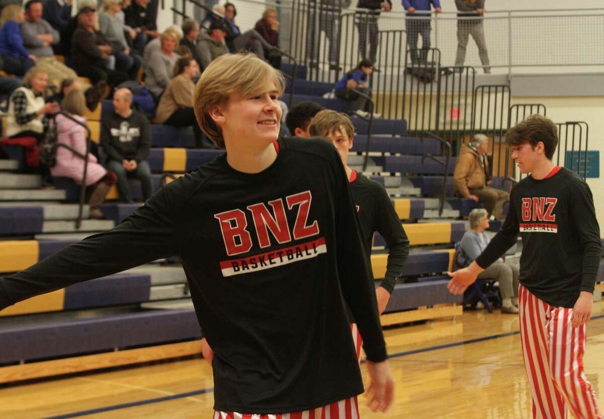 The Benzie Central Huskies boys varsity basketball team defeated the Onekama Portagers, 56-43, on Jan. 11.
