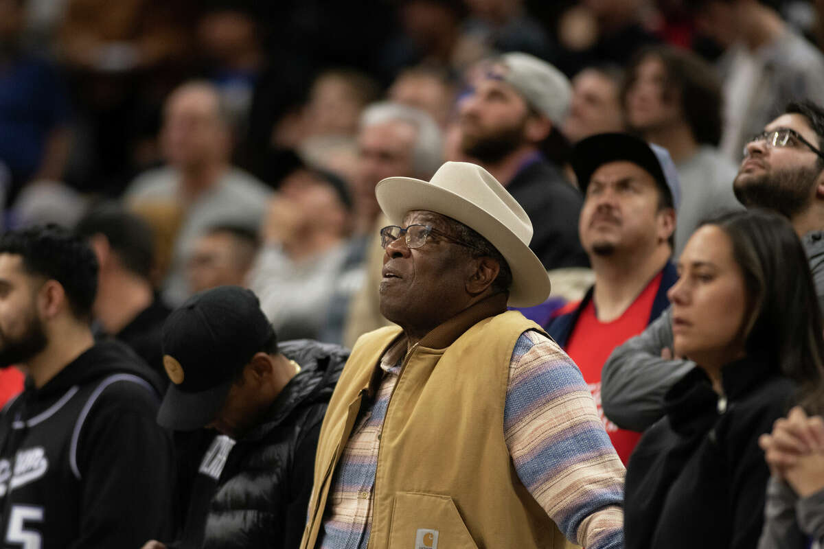 Houston Astros manager Dusty Baker in the second half in an NBA basketball game between the Atlanta Hawks and Sacramento Kings in Sacramento, Calif., Wednesday, Jan. 4, 2023.