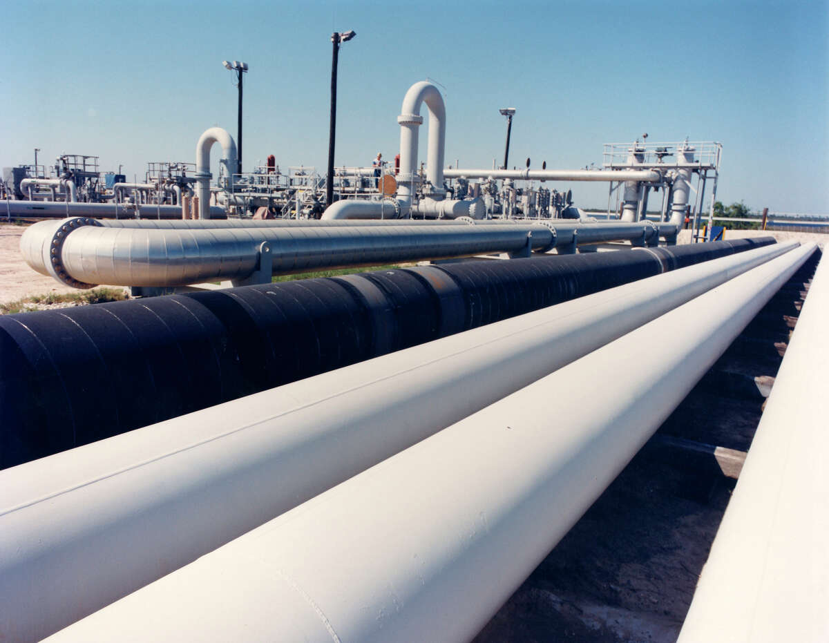 Crude oil pipes at the Bryan Mound site near Freeport, Texas. Apart from the late-December blizzard, the warmer weather in general has curbed the appetite for heating fuels, while the total amount of refined petroleum products supplied to the market — a proxy for demand — remains somewhat suppressed. (Department of Energy via AP, File)
