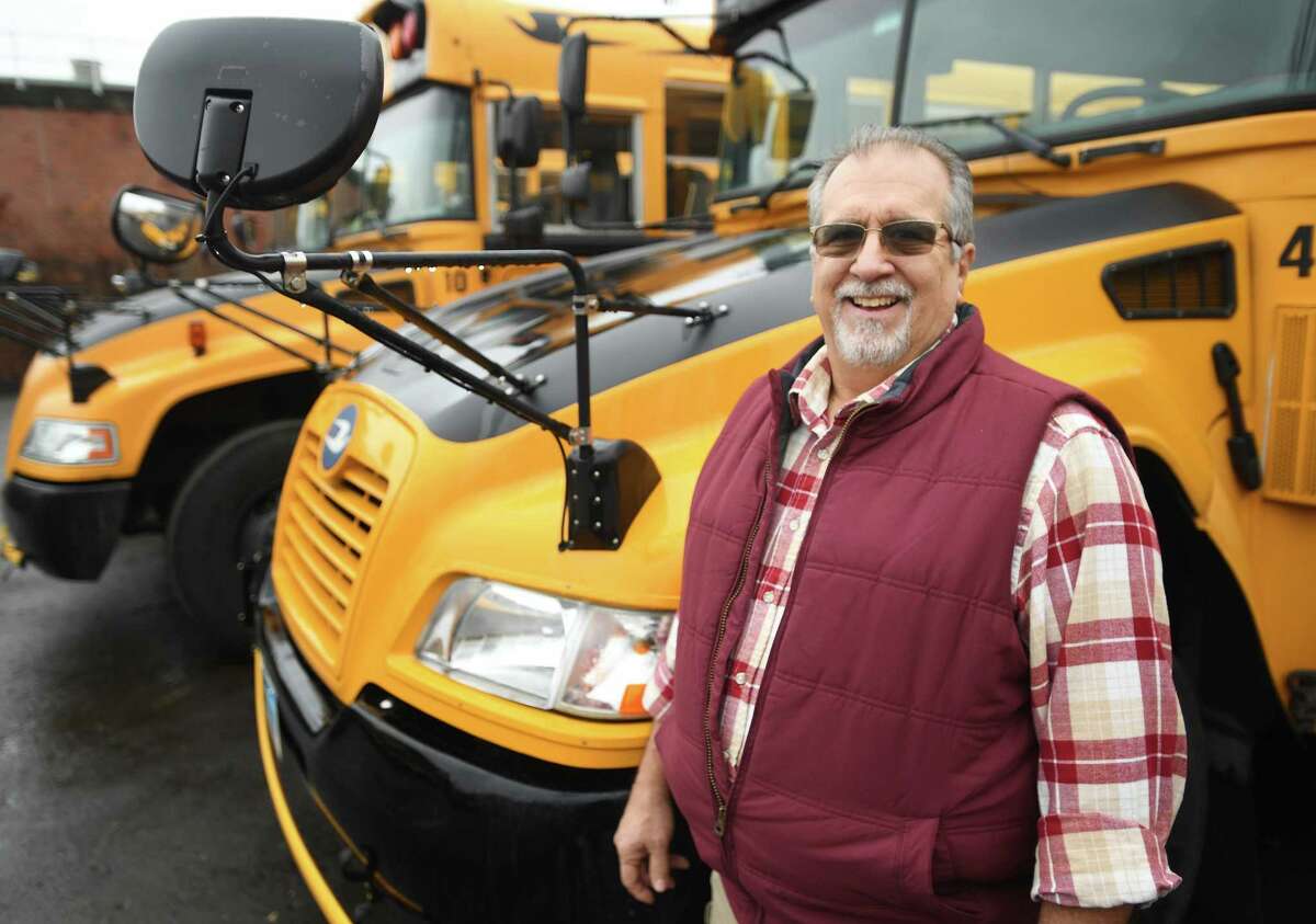 New Director of School Bus Operations Frank Scalzo at the bus yard in Shelton, Conn. on Thursday, January 12, 2023.