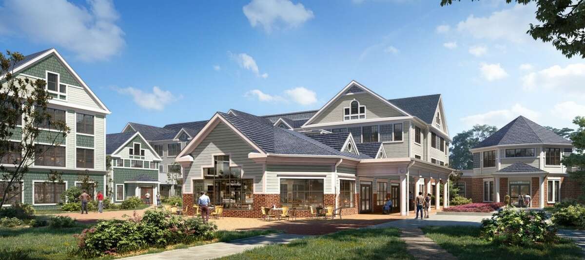 A rendering shows what West Hartford Fellowship Housing's affordable housing campus could look like after a complete rebuild.