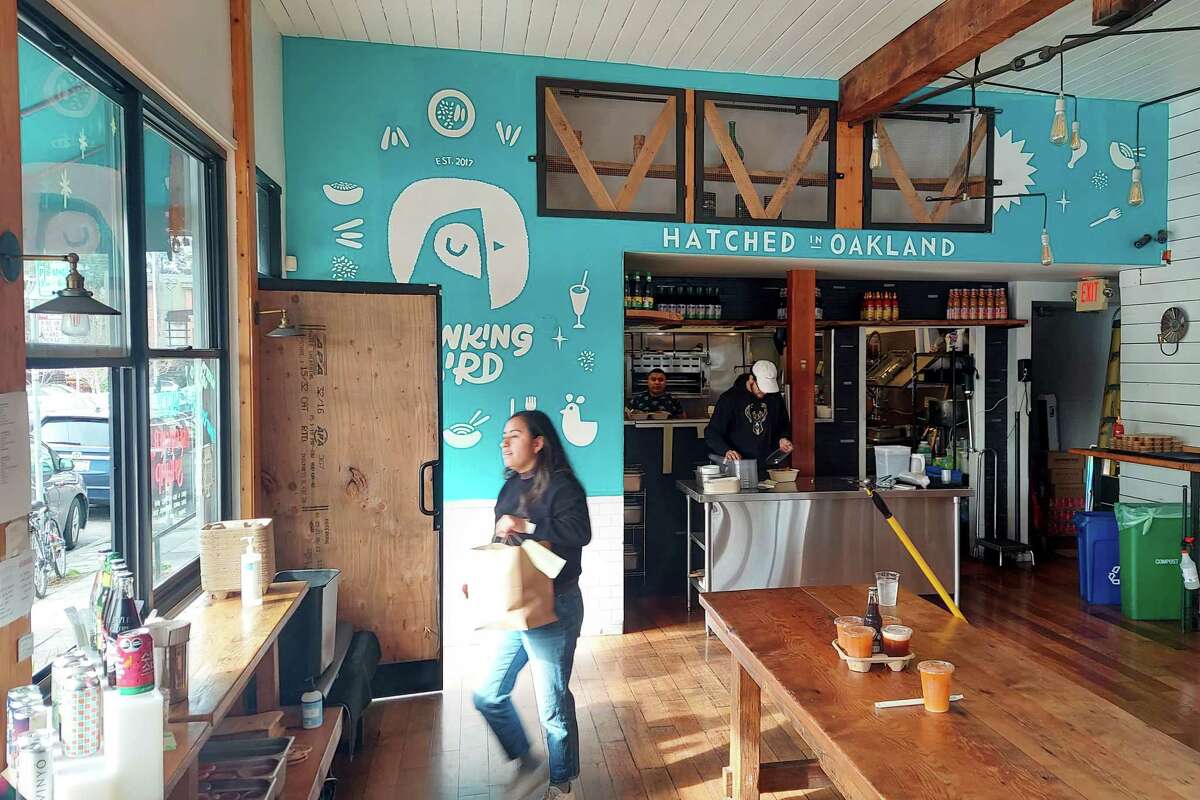 A broken glass door did not interrupt business at Temescal restaurant Hawking Bird. The Oakland restaurant from Commis chef James Syhabout has seen damage to its storefront on multiple occasions in the past year.