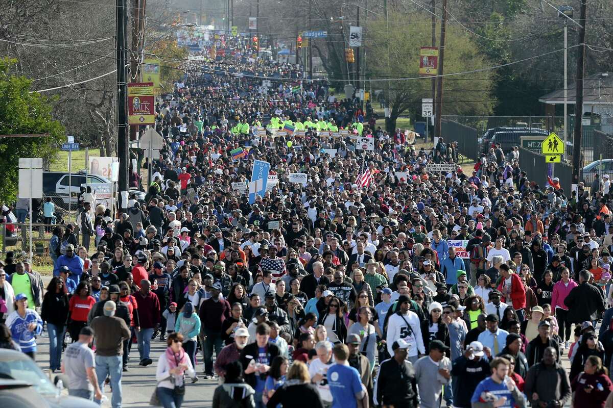 People march in honor of Martin Luther King Jr. in 2018. The march returns to in-person this year. While King’s “I Have a Dream” speech is inspiring, the work to acquire this dream calls us to more. That’s why we march.