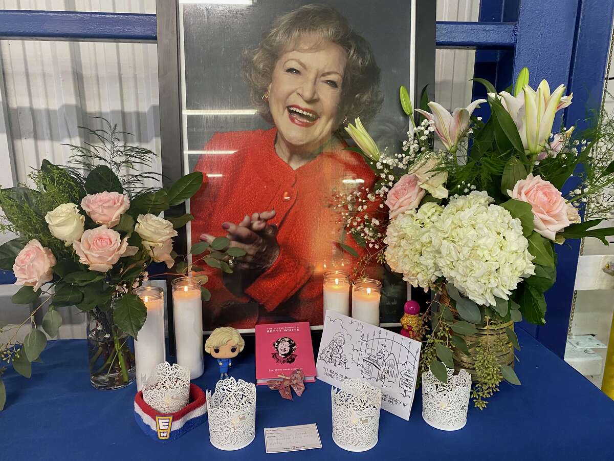 The Betty White shrine at Eureka Heights Brew Co.