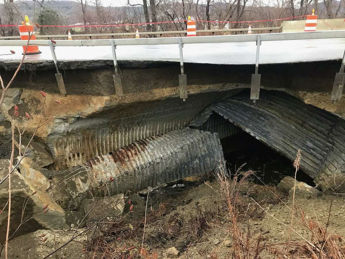 Scenes of the Route 7 culvert collapse and road closure are seen in these photos from Rensselaer County.