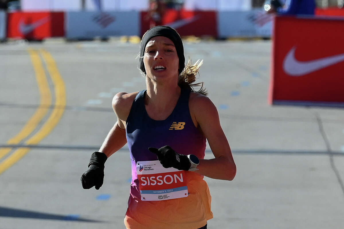 Emily Sisson ran the fastest time by an American woman in a marathon in her second-place finish in Chicago in October.