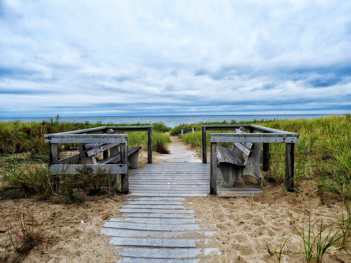 A beach trail in Seabrook, Texas.