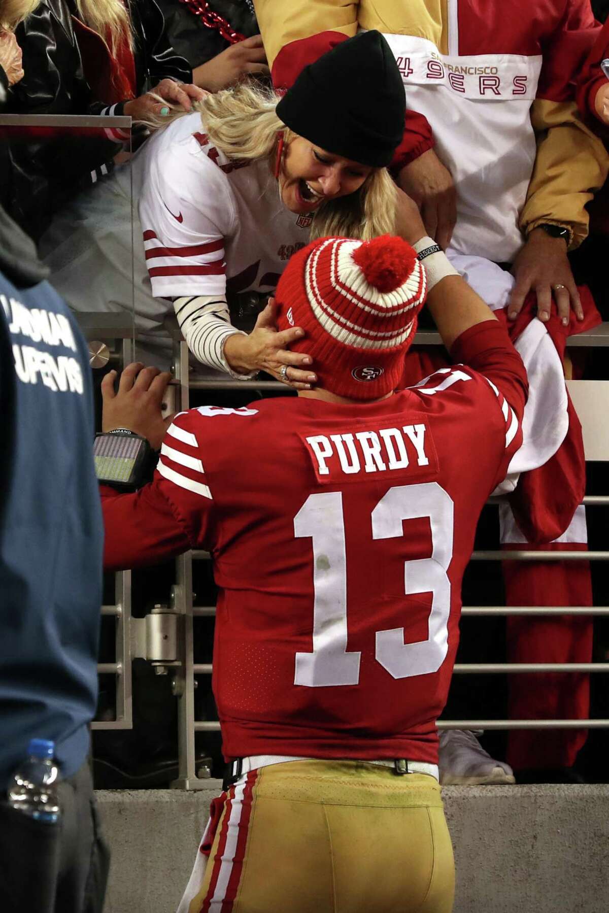 49ers Fan Falls from Stands Trying to Catch a Towel from Quarterback Brock  Purdy