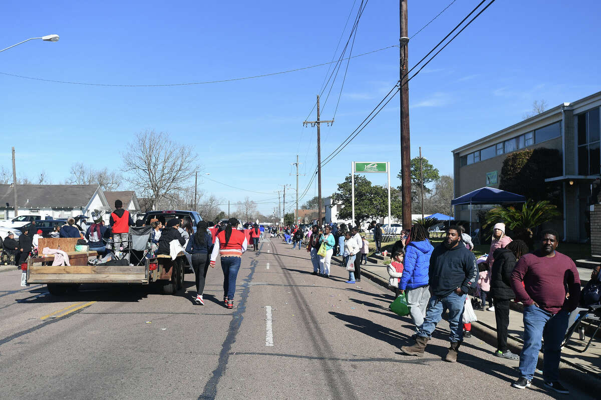 A crowd lines the route as the Martin Luther King, Jr., parade makes its way up Highland Avenue Saturday. Photo made Saturday, January 14, 2023 Kim Brent/Beaumont Enterprise