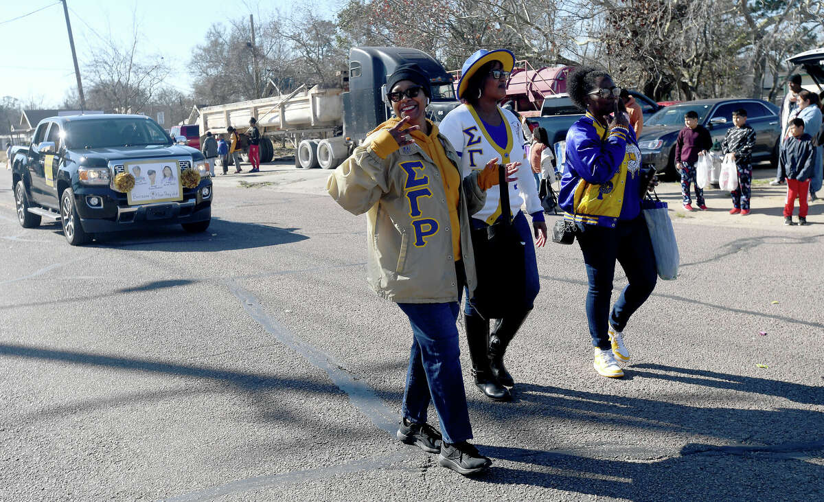 A crowd lines the route as the Martin Luther King, Jr., parade makes its way up Highland Avenue Saturday. Photo made Saturday, January 14, 2023 Kim Brent/Beaumont Enterprise