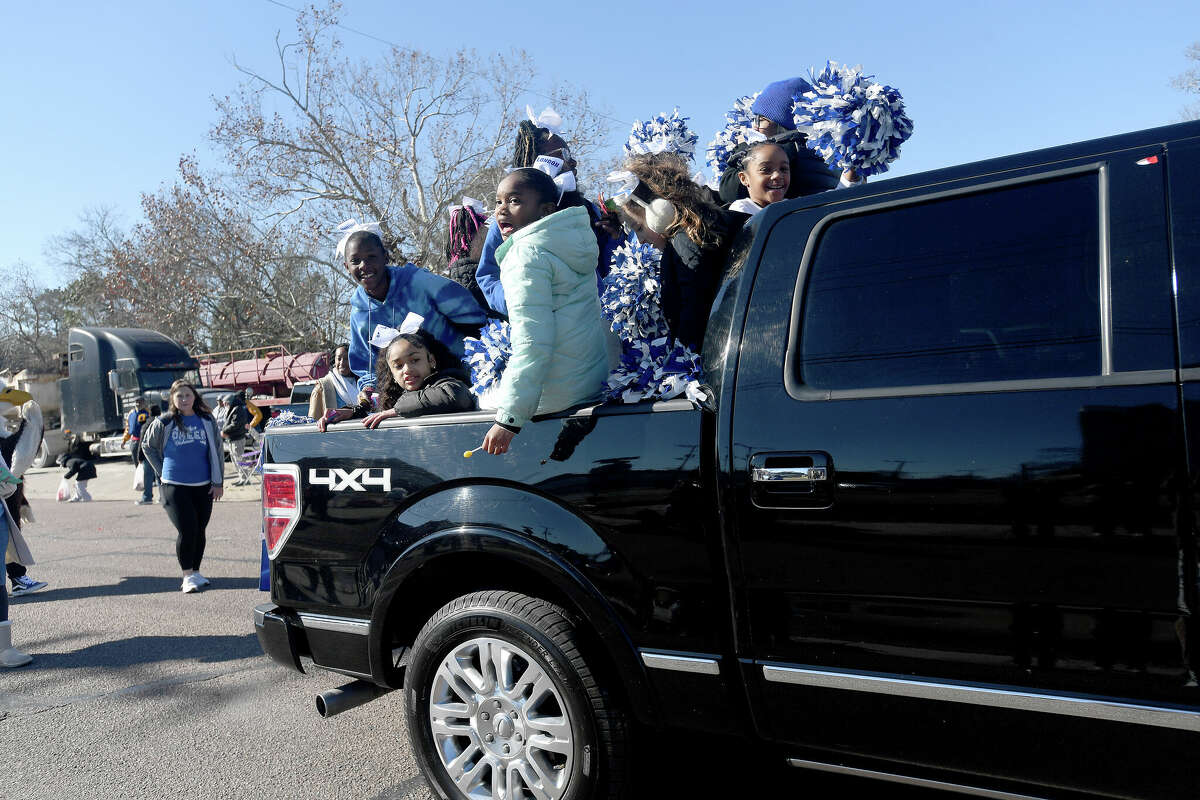 A crowd lines the route as the Martin Luther King, Jr., parade makes its way up Highland Avenue Saturday. Photo made Saturday, January 14, 2023 Kim Brent/Beaumont Enterprise