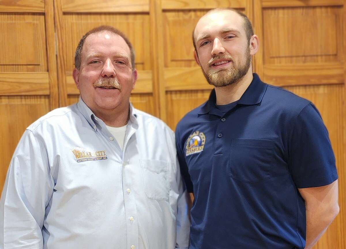 From left, Randy Passonno, president of Collar City Auctions, and his son Nicholas Passonno, vice president, and director of daily operations.