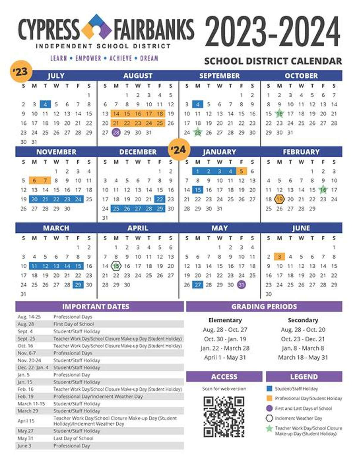 CFISD approves 2023-2024 calendar, with school starting Aug. 28