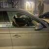 One of more than a dozen car windows smashed to gain entry on Filbert Street in San Francisco, Calif.
