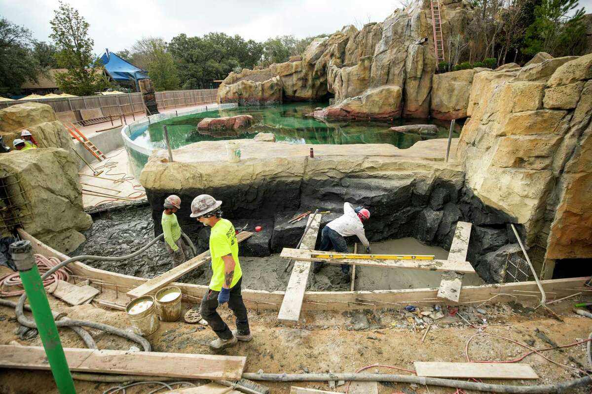 Construction continues near the new sea lion habitat in the Houston Zoo’s Galápagos Islands on Tuesday, Jan. 17, 2023 in Houston. The zoo’s latest exhibit, that is scheduled to open April 7, 2023, will immerse guests in an environment evoking the archipelago’s unique landscapes and oceanic habitats.