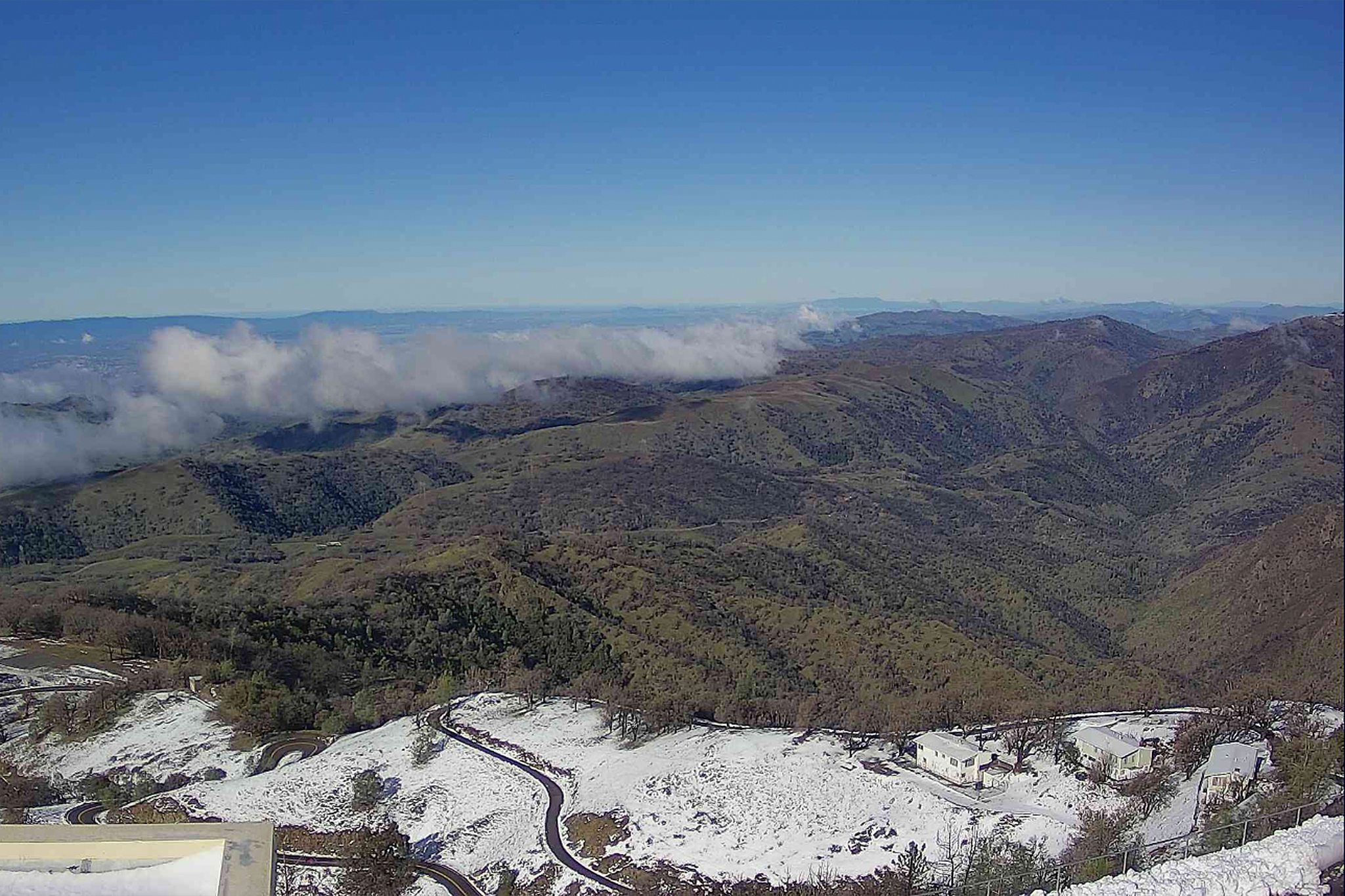 Snow dusts one of Bay Area’s tallest peaks, Mount Hamilton