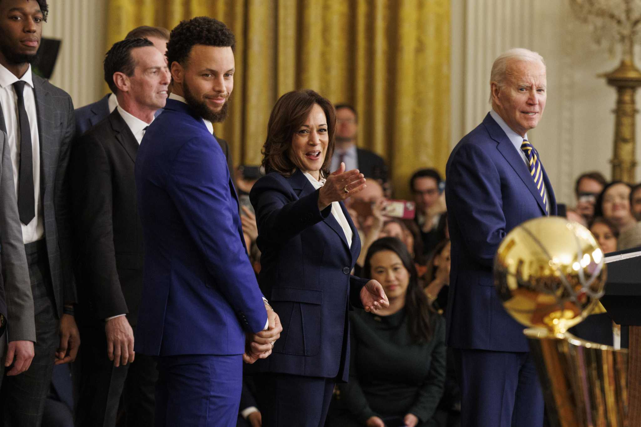 Golden State Warriors pay tribute to Kamala Harris in 'great day' for  Oakland