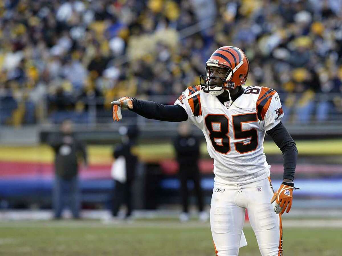 Cincinnati Bengals wide receiver Chad Johnson (85) gets tackled by