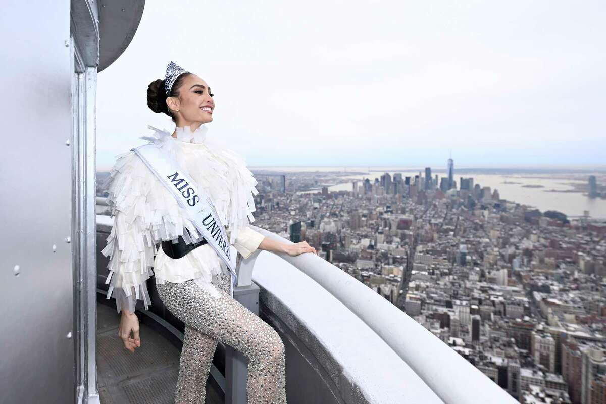 Miss Universe R'Bonney Gabriel visits The Empire State Building  in New York City.