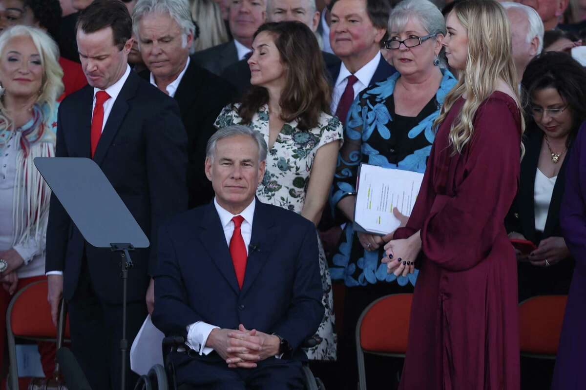 Texas Gov. Greg Abbott during the 2023 Texas Inauguration Ceremony at the State Capitol, Tuesday, Jan. 17, 2023.