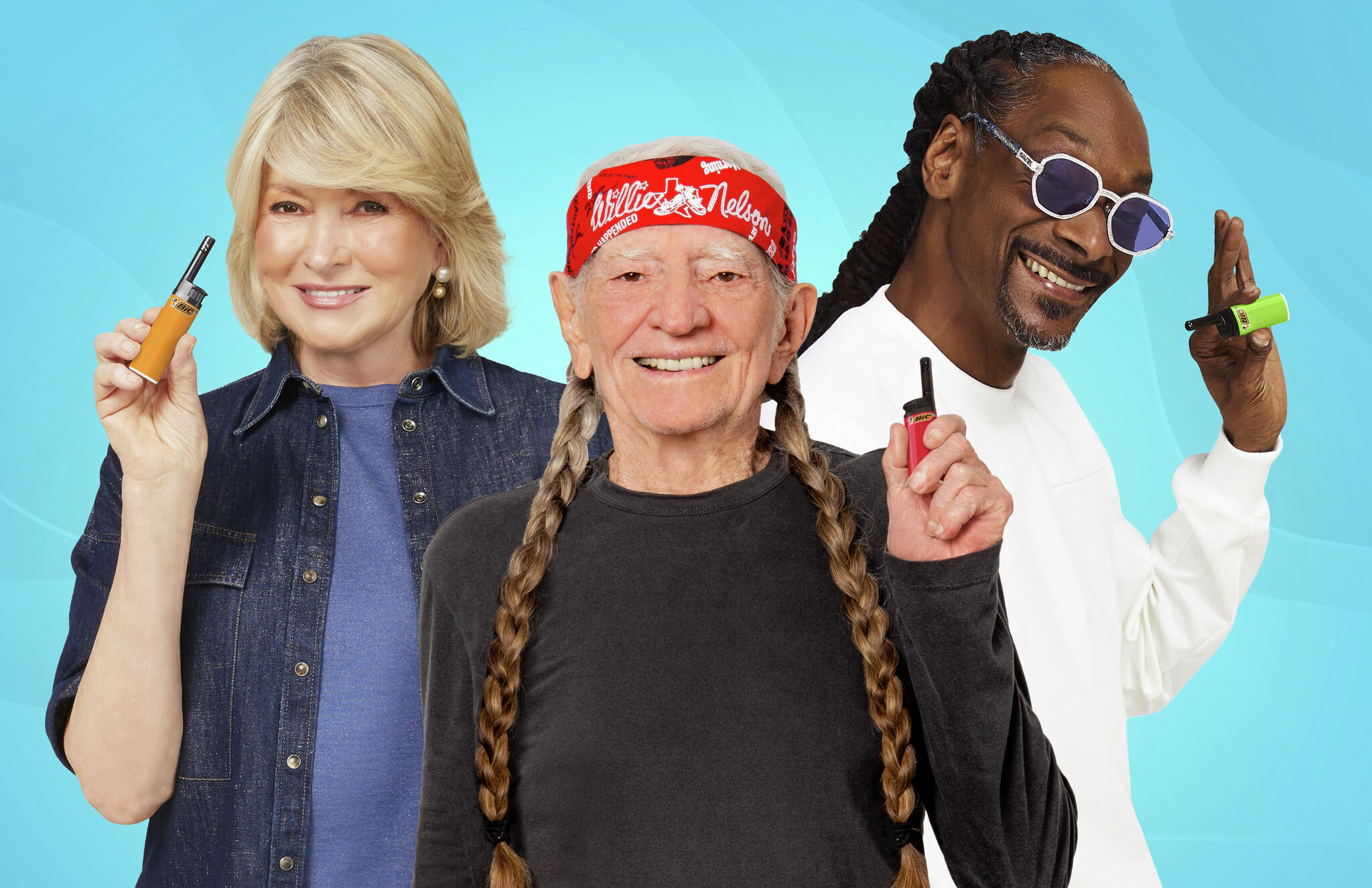 BIC adds Willie Nelson to lighter ad campaign with Martha Stewart