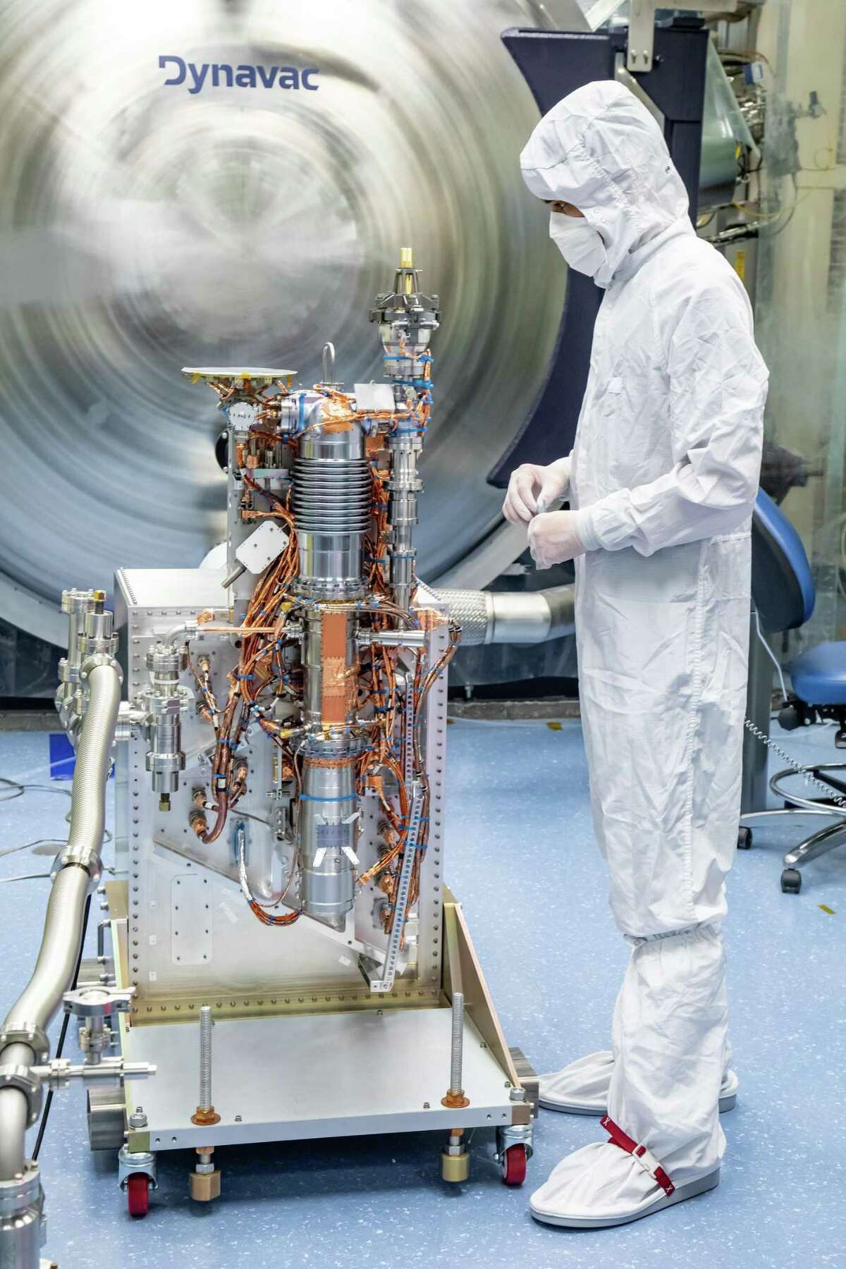 A SwRI researcher with the MASPEX instrument, which has been delivered to NASA for an upcoming six-year mission to Jupiter, where it will begin a search for life on one of the planet’s moons.