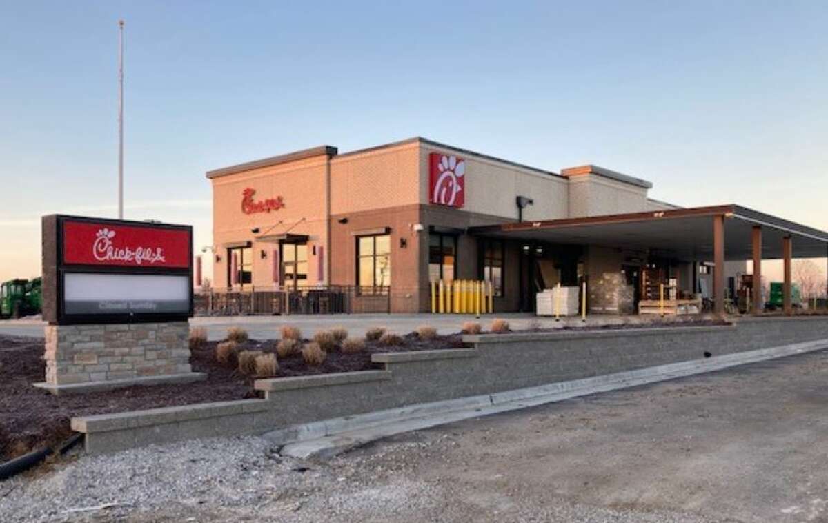 Chick-fil-A on Troy Road as seen on Jan. 14. Corporate signage and landscaping are in place, as are the site's dual-lane drive-throughs, which will have a 50-vehicle capacity. Glen Carbon officials said the site should officially open in mid-February.