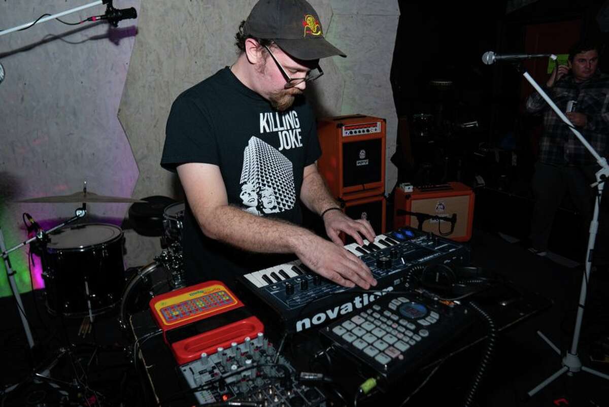Shane Sanchez of Super Dark Collective performing at No Fun's one year anniversary show in December 2022. Sanchez helps book shows at the Troy venue, bringing his love of hip-hop to the schedule with acts like Wu-Tang affiliate Timbo King on Feb. 3, 2023. (Courtesy of Shane Sanchez)
