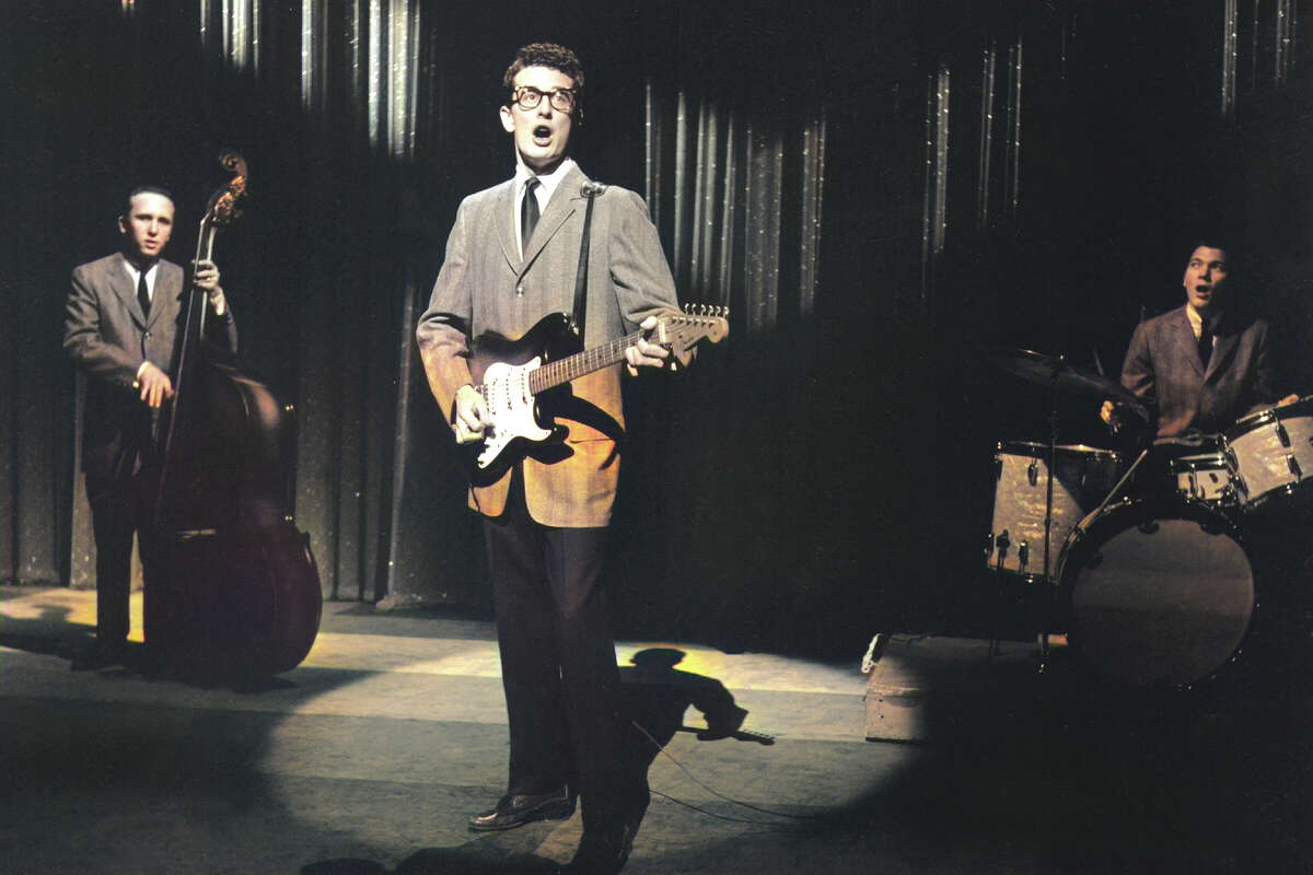 Buddy Holly & The Crickets perform on the "Ed Sullivan Show" in January 1958.
