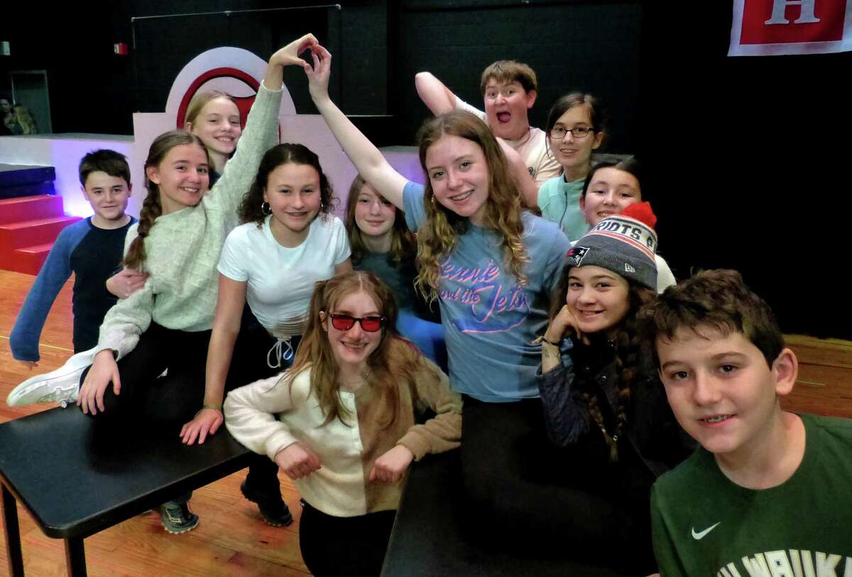 Eastern Middle School students rehearse for Disney High School Musical on Thursday, January 19, 2023 in the school auditorium in Greenwich, Connecticut. The show He's on Thursday, February 2nd at 4:30 pm and admission is $10. Other performances will take place on Friday, February 3rd at 7:30pm and He on Saturday, February 4th at 4:30pm. Admission to these two shows is $20. Tickets are available at www.easternmiddleschool.ludus.com/index.php.