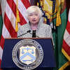 Treasury Secretary Janet Yellen delivers remarks during a press conference at the Treasury Department on July 28, 2022 in Washington, DC.