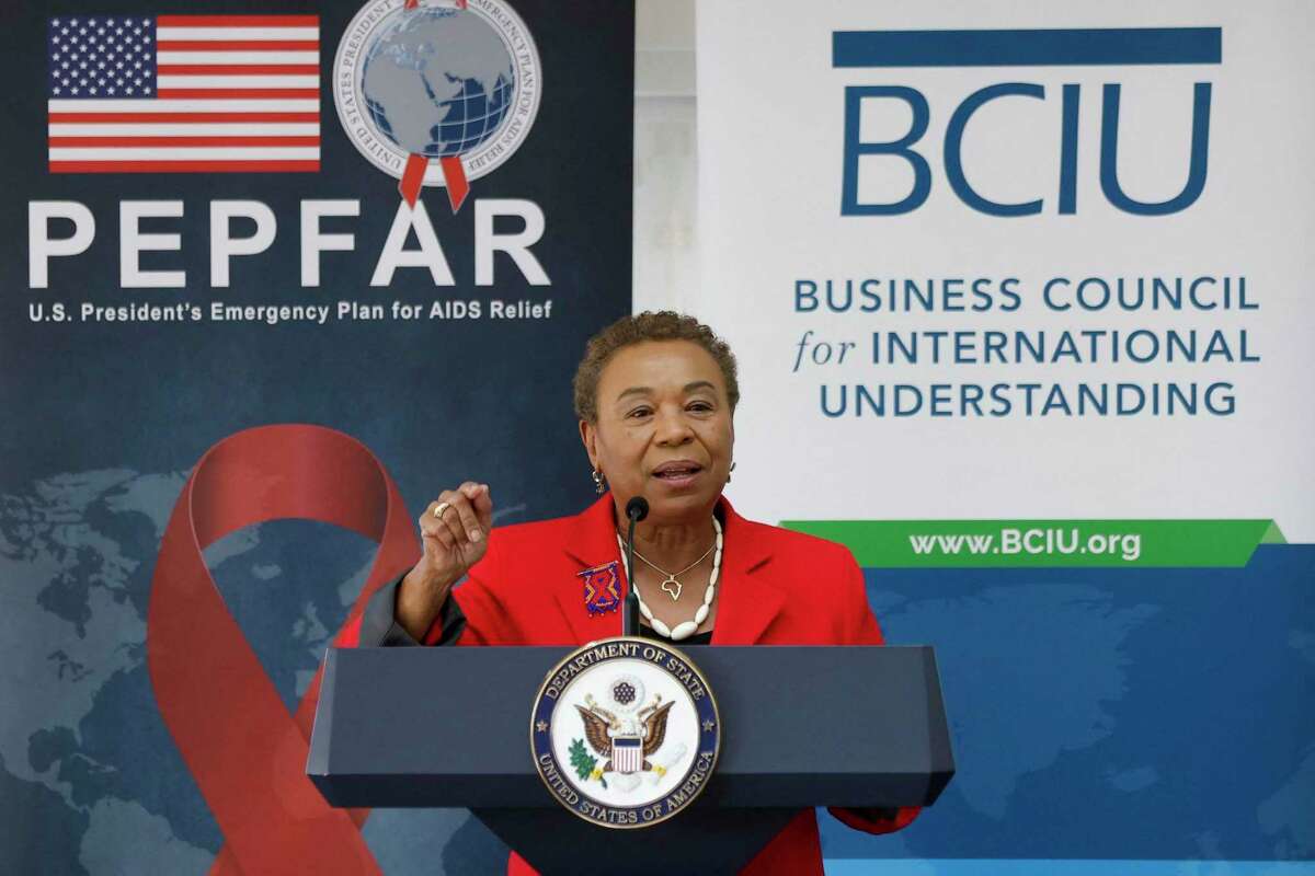 Rep. Barbara Lee, D-Calif., delivers remarks to a World AIDS Day event in Washington, D.C., in December.