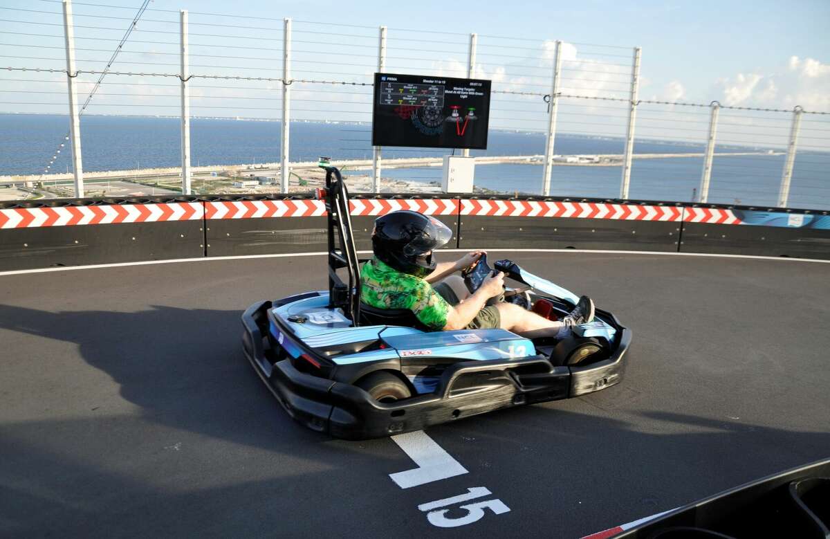 Prima Speedway, onboard the Norwegian Prima cruise ship, is billed as the first three-level racetrack at sea.