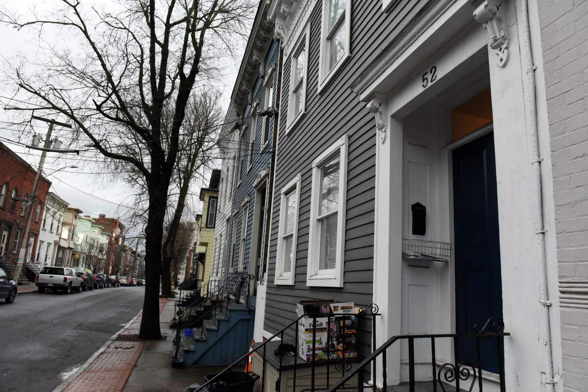 Exterior of 52 Irving St., which is rented as an Airbnb, on Friday, Jan. 20, 2023, in Albany, N.Y.