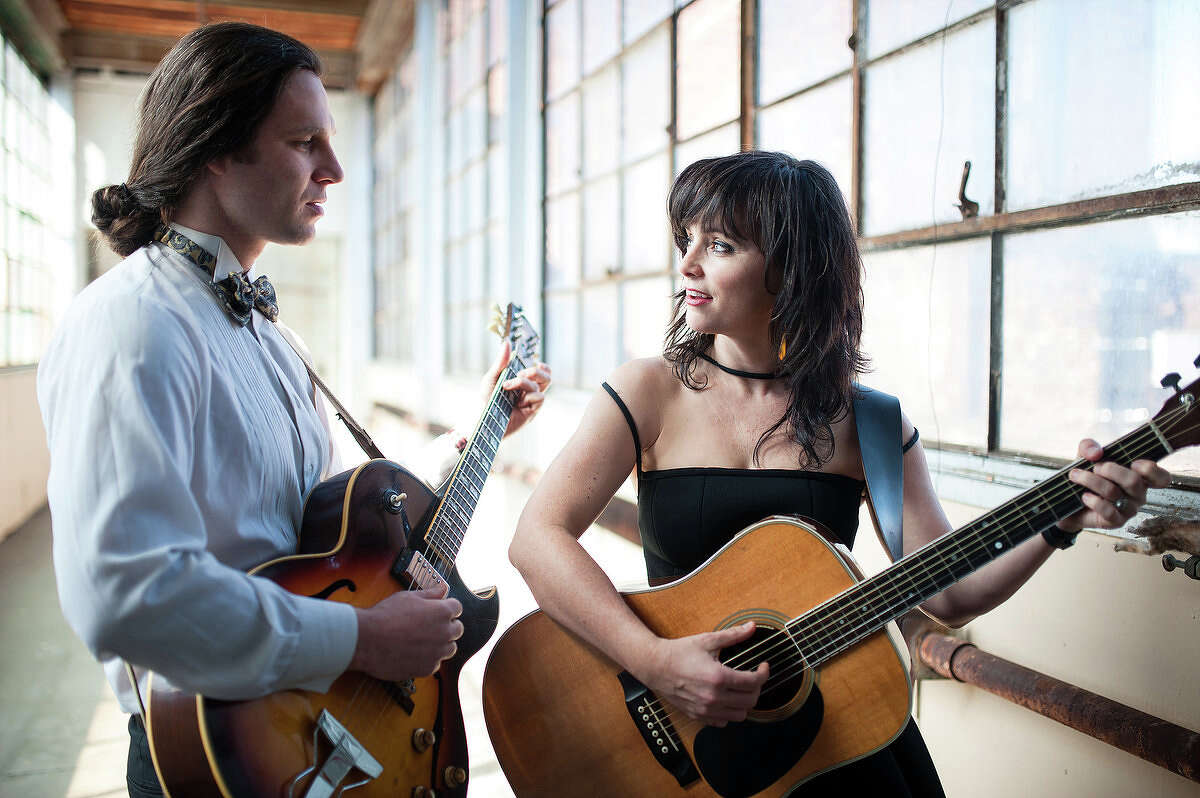Americana-folk duo Goodnight Moonshine with Eben Pariser and Molly Venter.