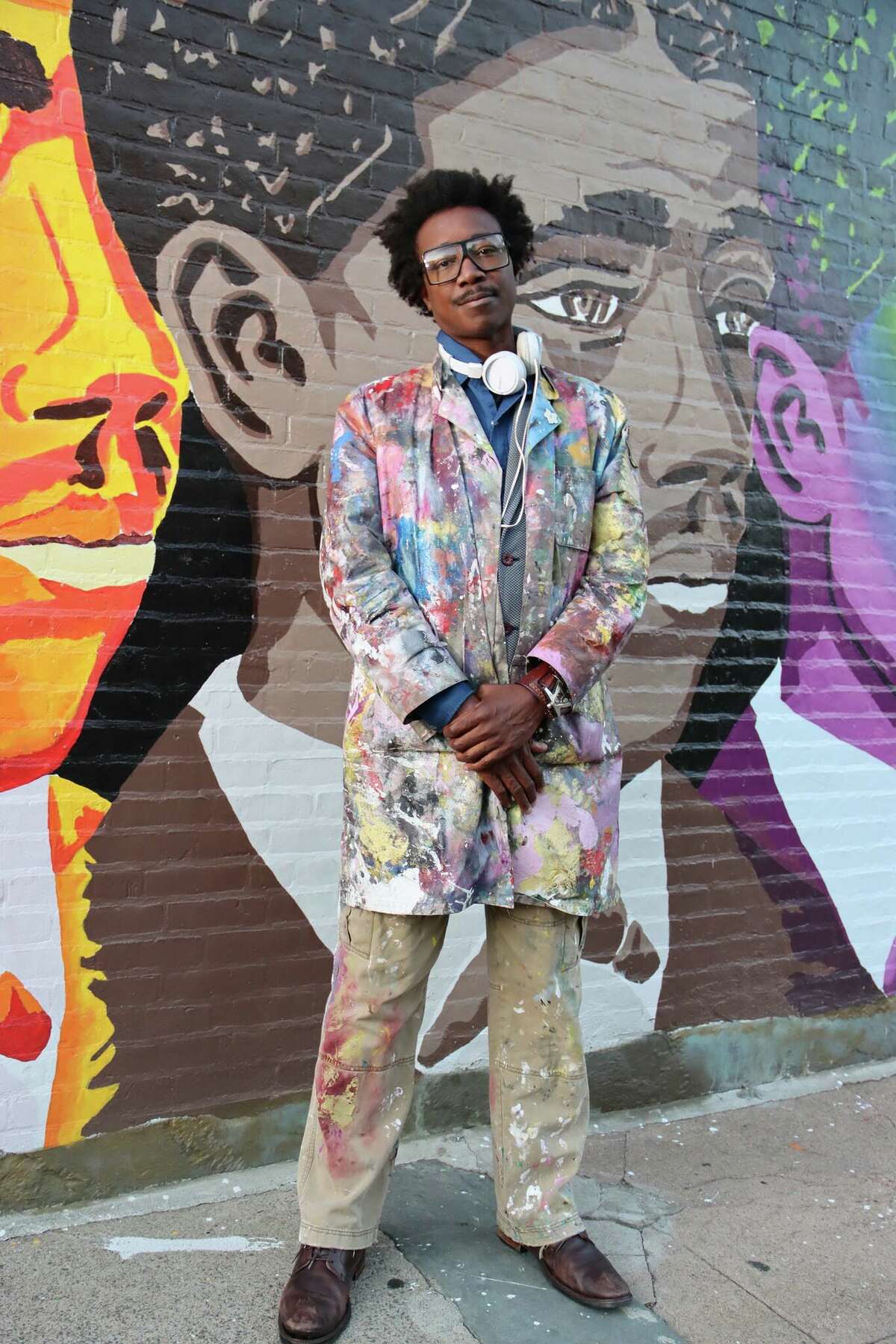 New Haven artist Kwadwo Adae painted this mural of Edward Bouchet on the side of a building on New Haven’s Henry Street.