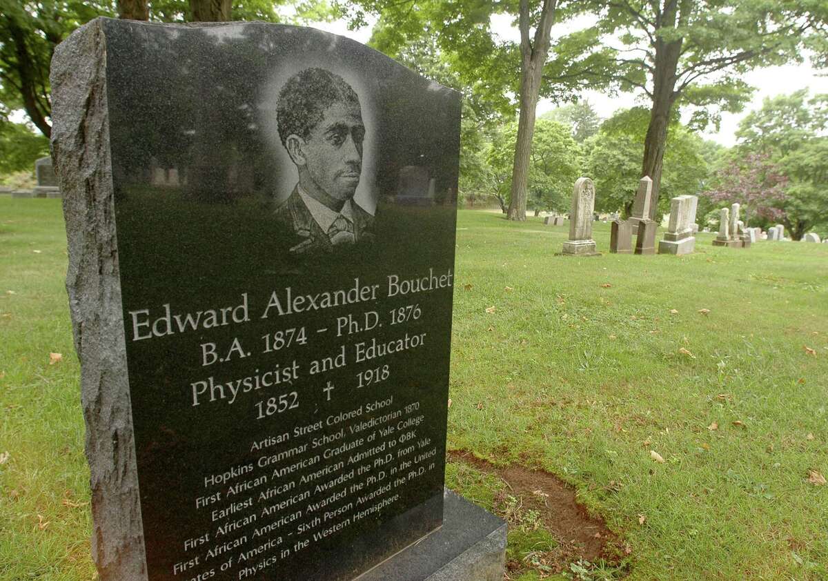 Bouchet was buried in the family plot at New Haven’s Evergreen Cemetery in 1918 in an unmarked grave. Admirers installed this gravestone in 1998.