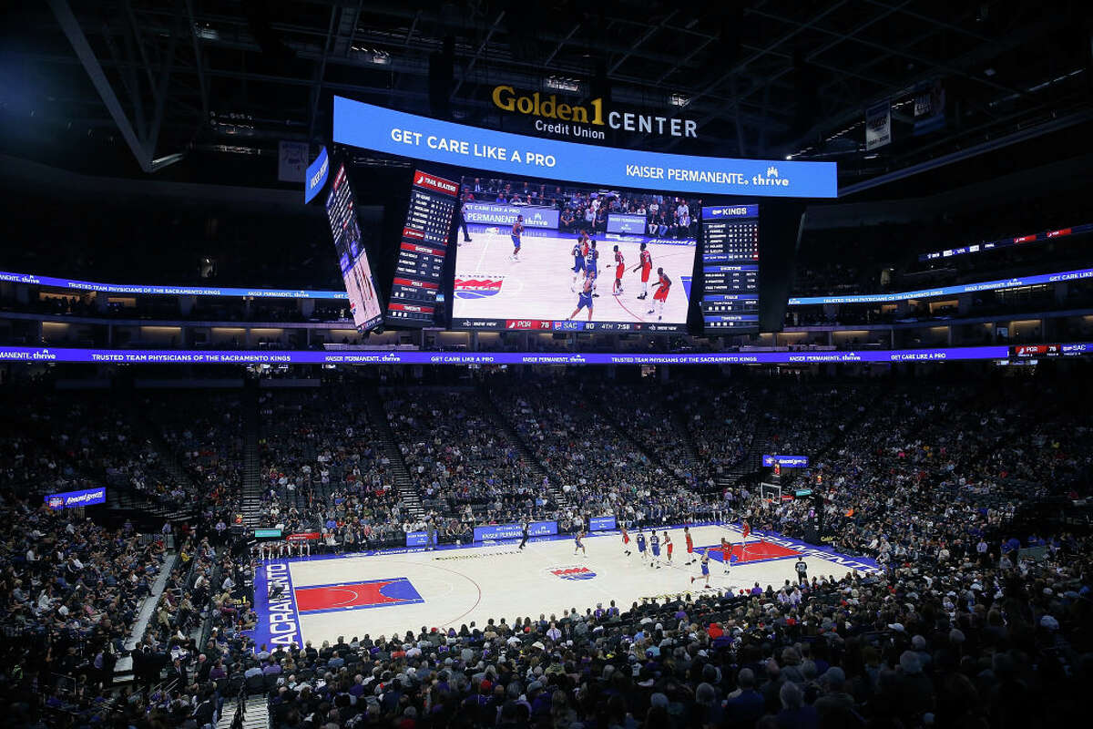 A general view of the court at the Sacramento Kings' Golden 1 Center in Sacramento, California.