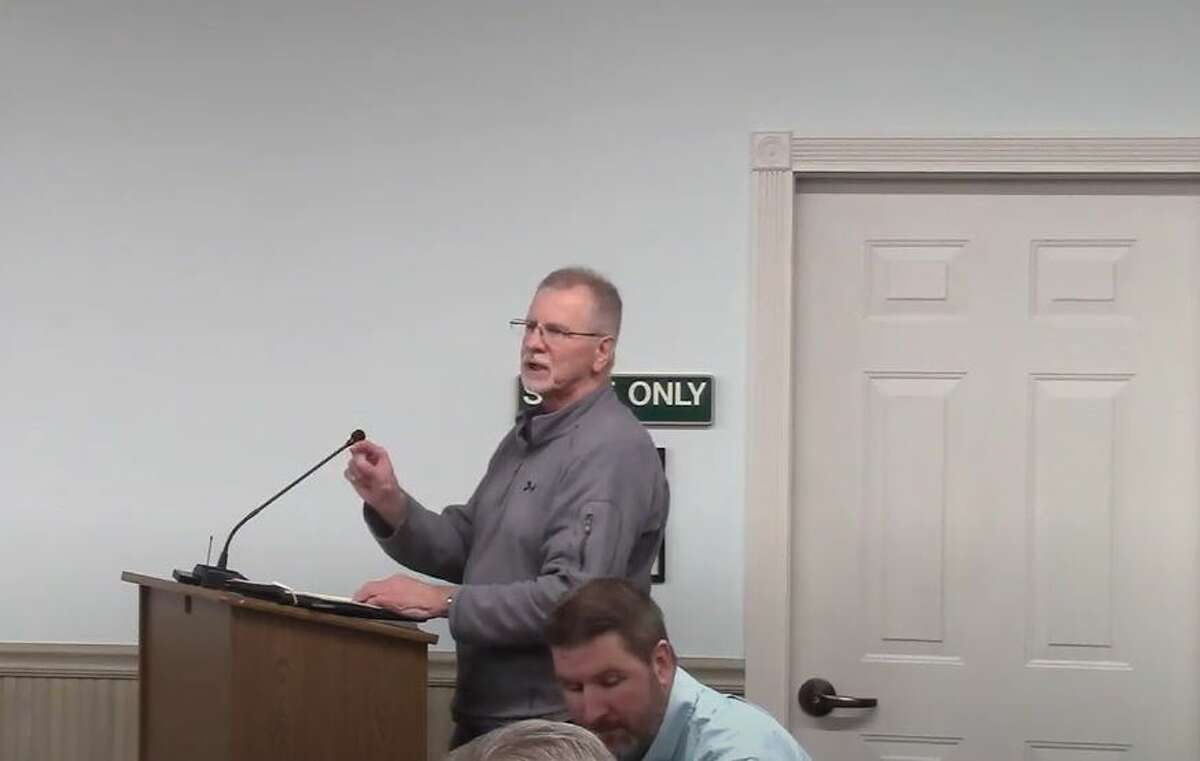 Manistee County Road Commission manager Mark Solhden outlines a pair of road projects at a Filer Township meeting on Jan. 3.