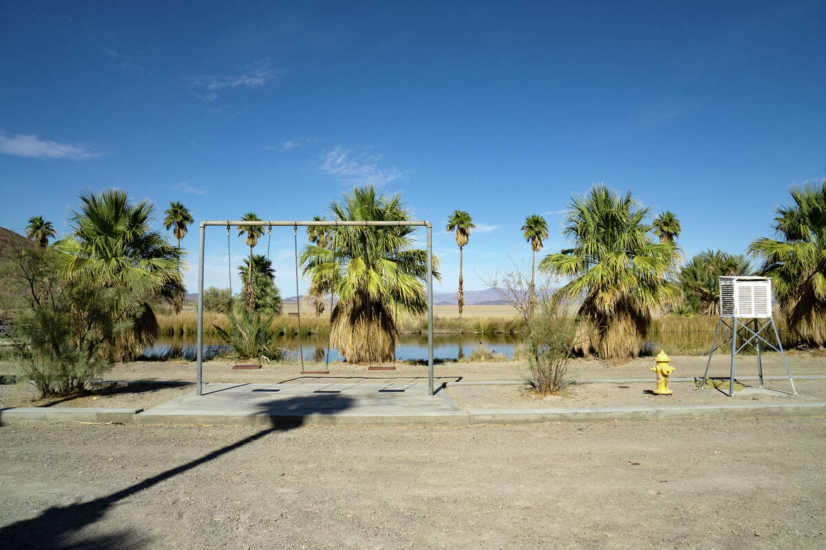 What remains of the old Soda Springs health spa at Zzyzx, Calif.