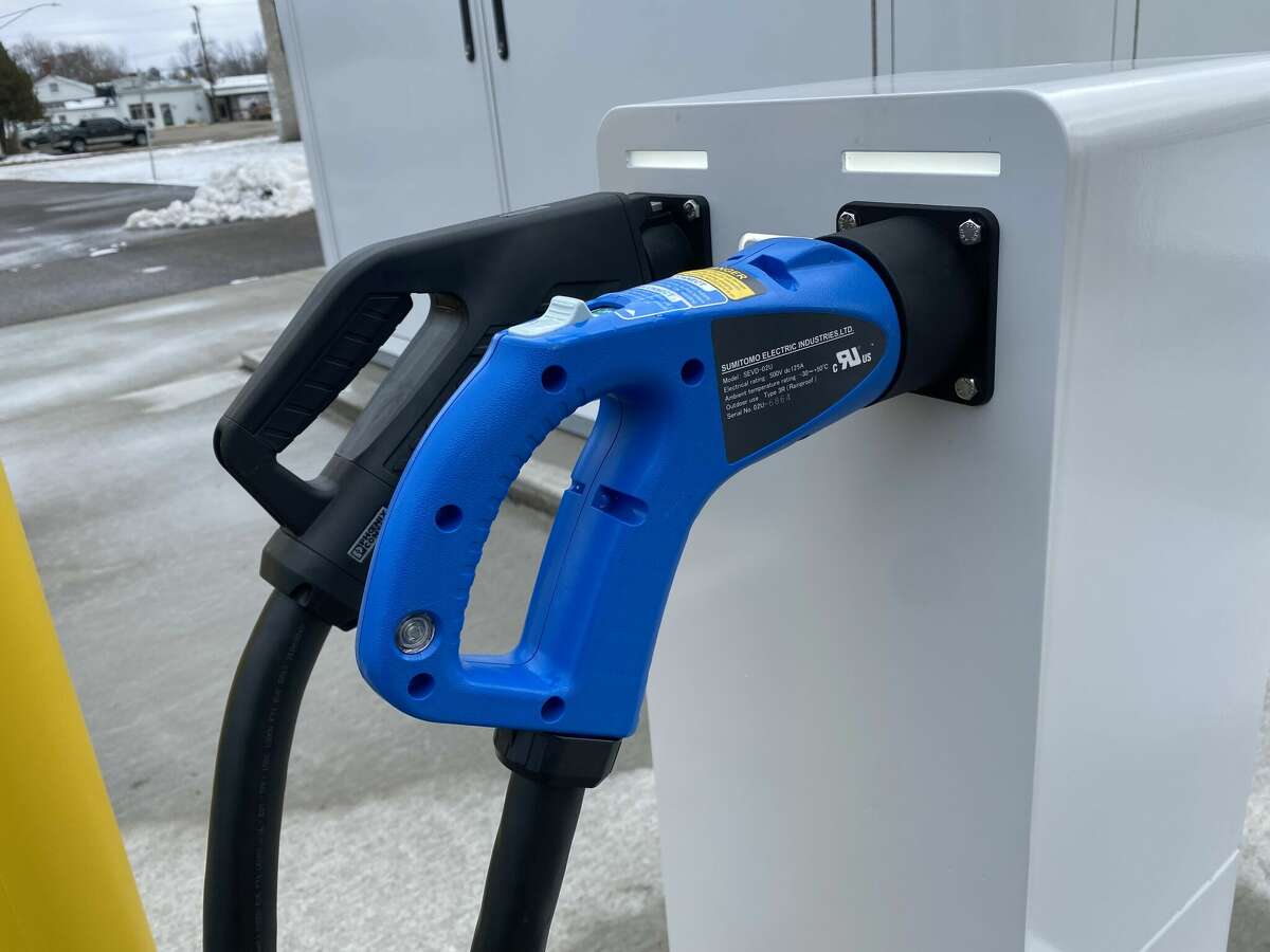 Port Austin's new electric vehicle charging station provides a closer option for those who need it.
