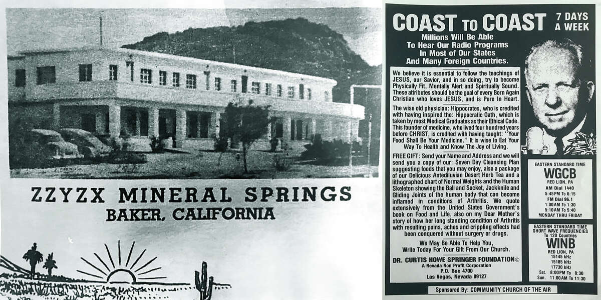 Archival advertisements for the resort and Curtis Springer's radio show.
