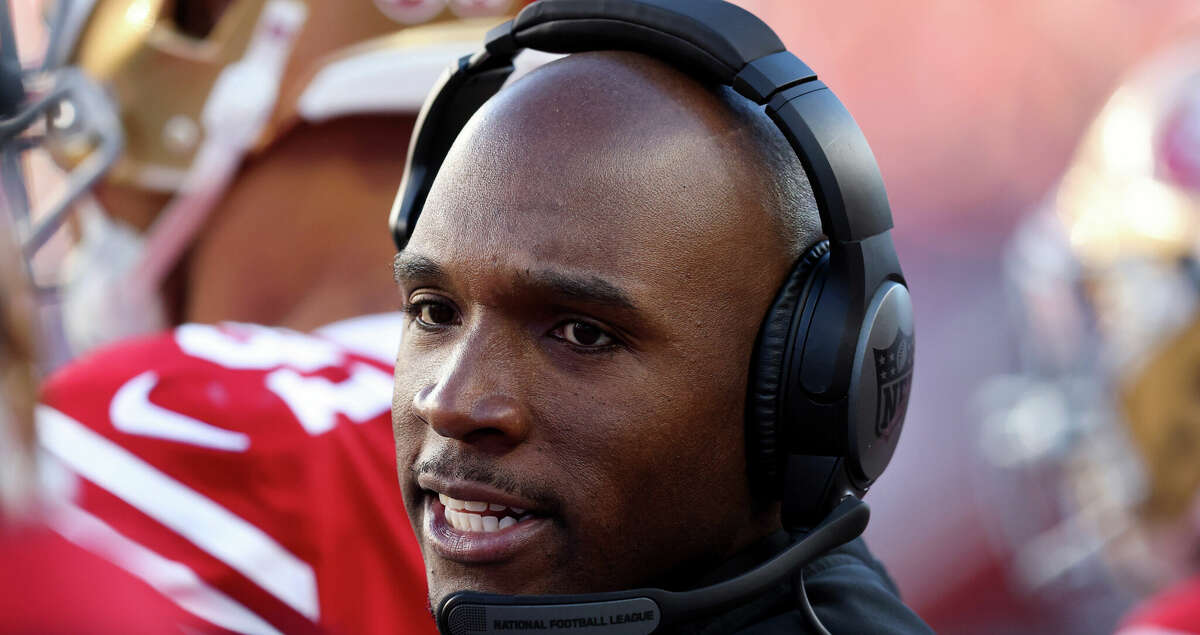 Defensive Coordinator DeMeco Ryans of the San Francisco 49ers looks on during the first half against the Dallas Cowboys in the NFC Divisional Playoff game at Levi's Stadium on January 22, 2023 in Santa Clara, California. (Photo by Lachlan Cunningham/Getty Images)